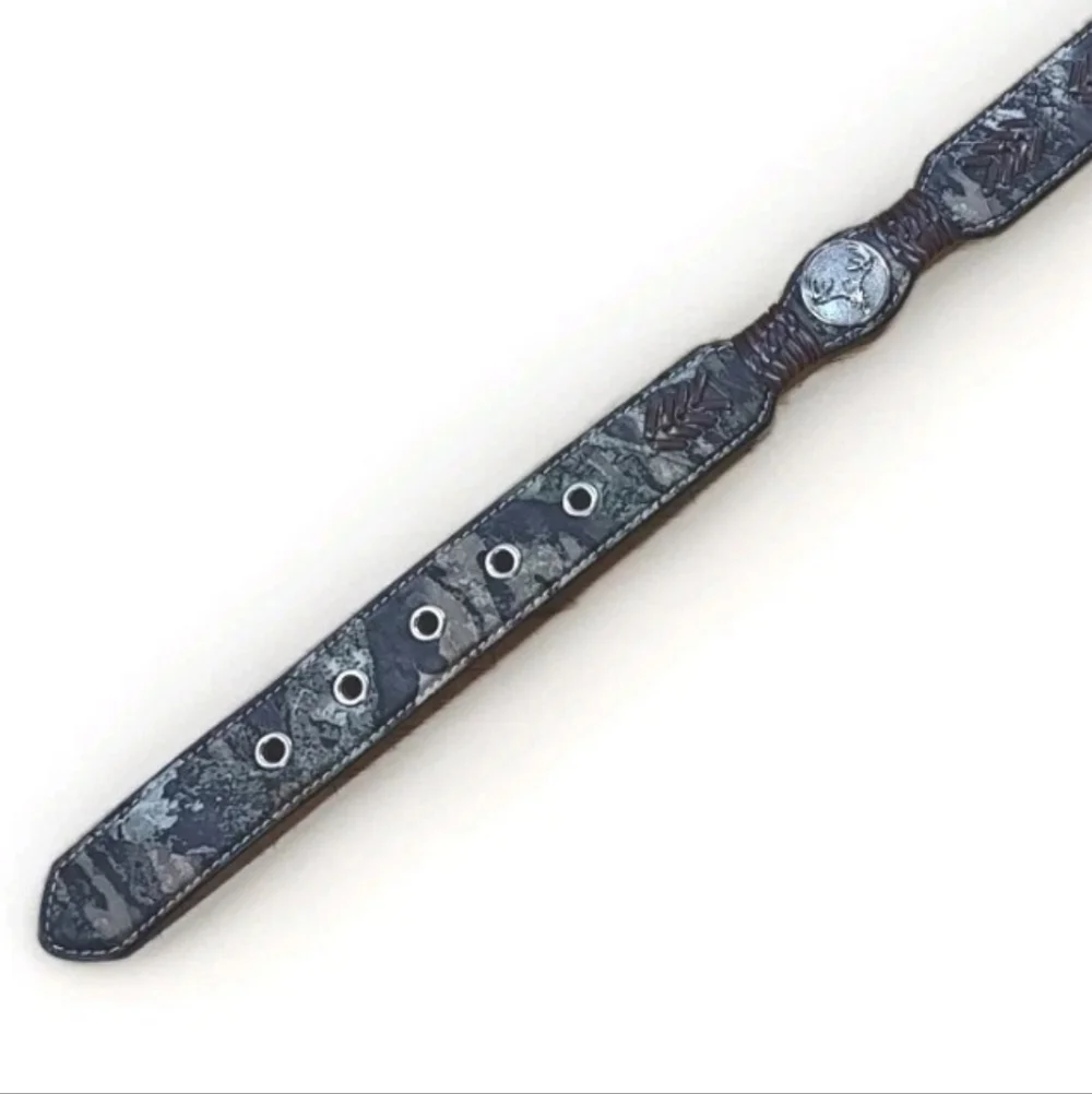 Nocona 44190222 Camo Elk Medallion Concho Leather Belt Youth Boy Size 18 16-20